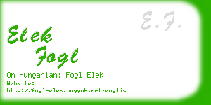 elek fogl business card